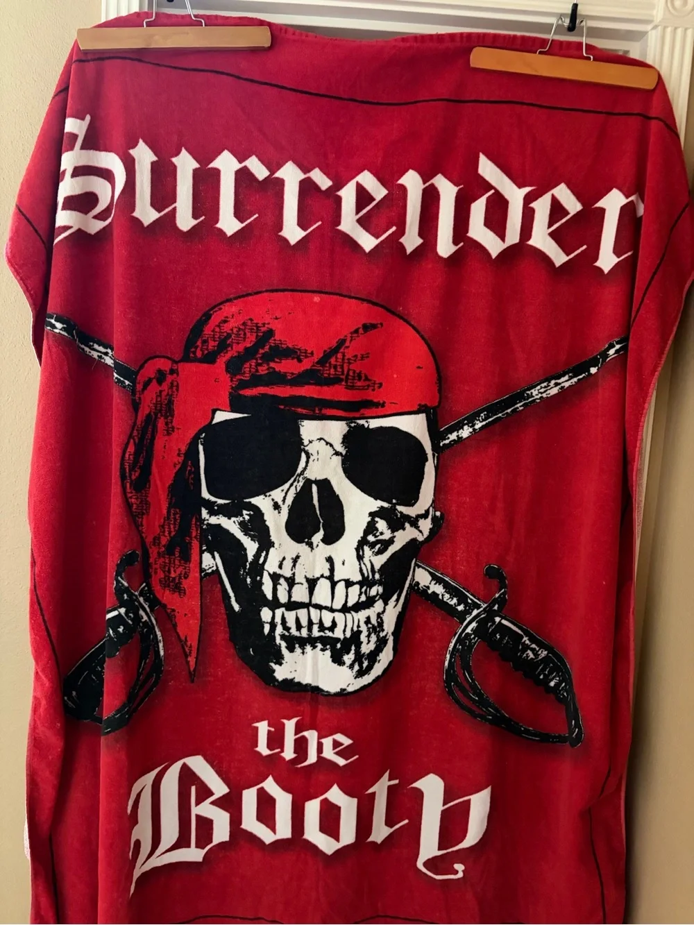 Surrender The Booty BIG Vintage Pirate Beach Towel